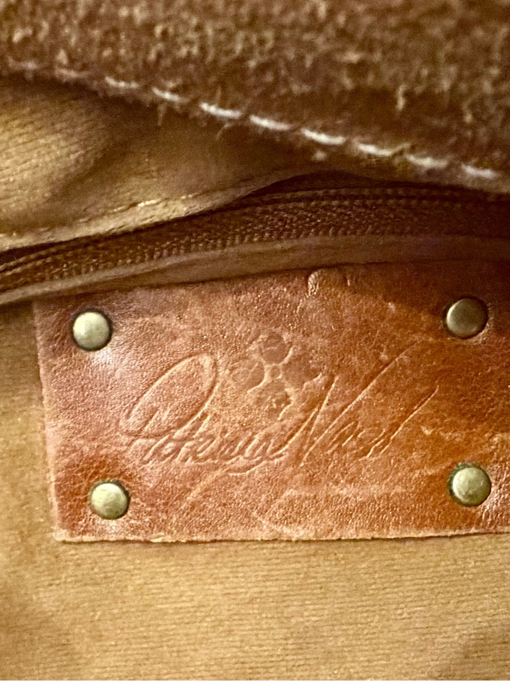 PATRICIA NASH TAN/BROWN VIENNA SATCHEL LEATHER LARGE BAG PURSE - Picture 10 of 10
